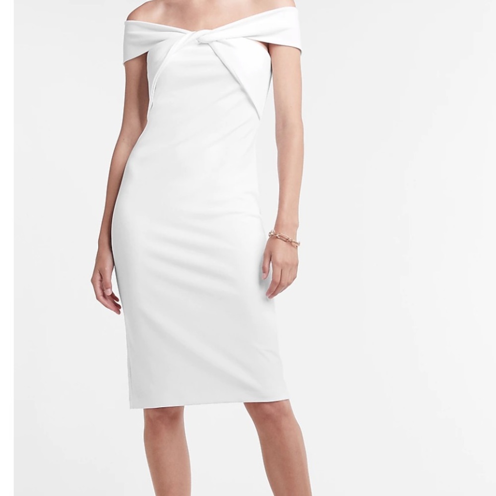 Express White Midi Dress